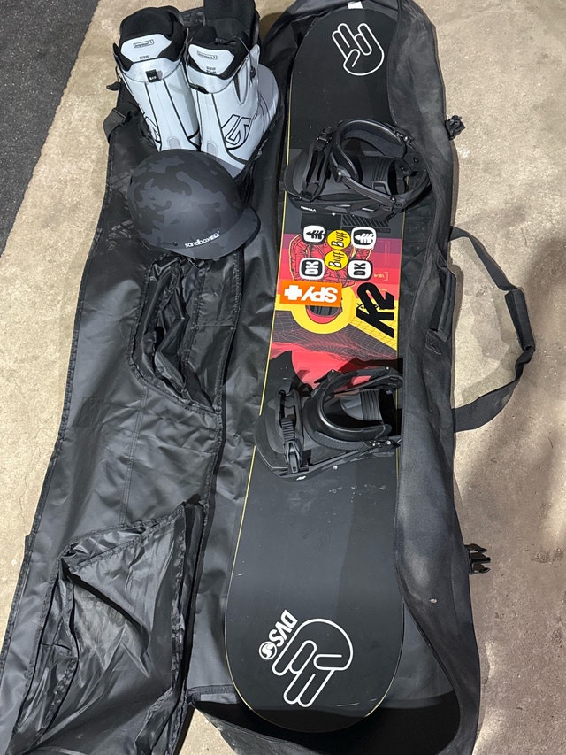 K2 Snowboard Package with Bindings, Boots, and Helmet