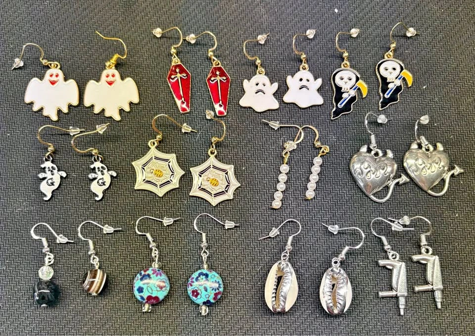 #3 Custom earrings silver stamped/ gold plated hooks