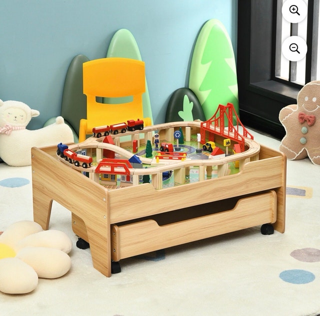 Kids Toy Train Table with Storage (100+ pieces)