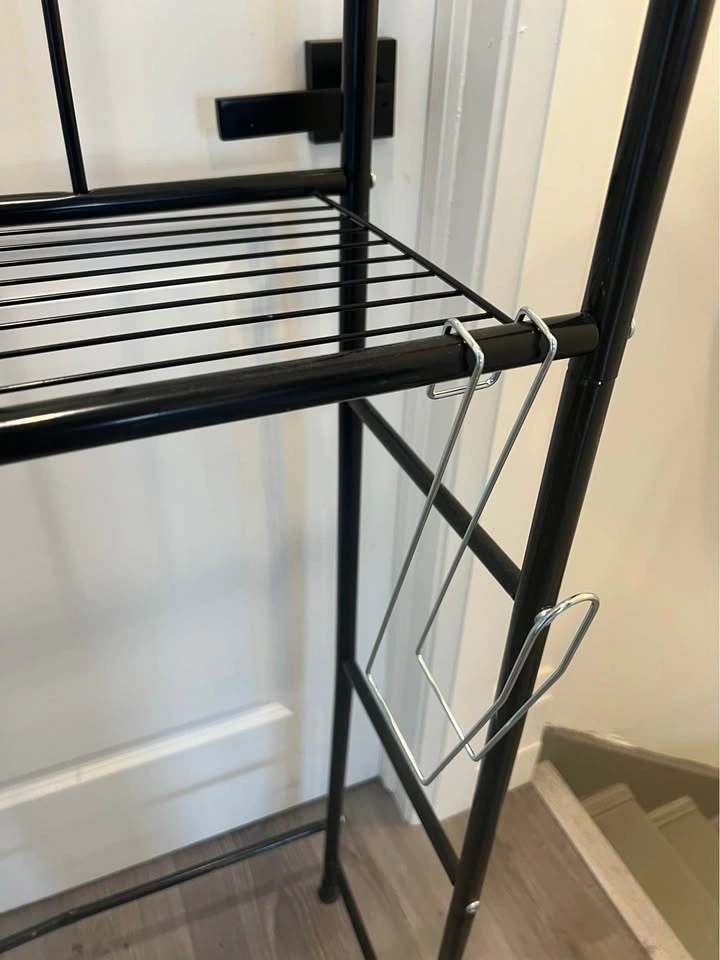 Metal Bathroom Shelf Storage for over Toilet - Black - photo 3