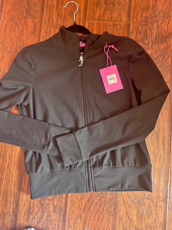 Juicy Couture Sport Black Rhinestone Zip-Up Jacket
