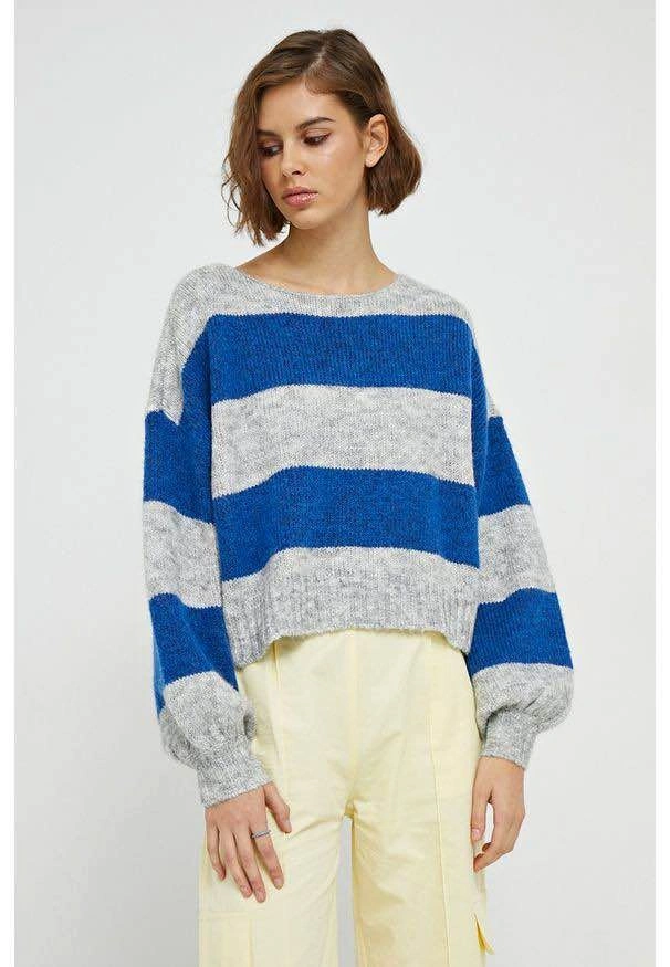 Supersoft Rugby Striped Women's Scoop-Neck Sweater - US LARGE