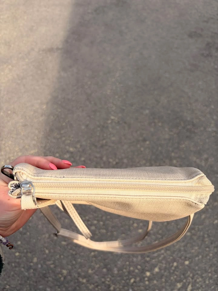 Beige Vegan Leather Crossbody Wristlet - photo 2