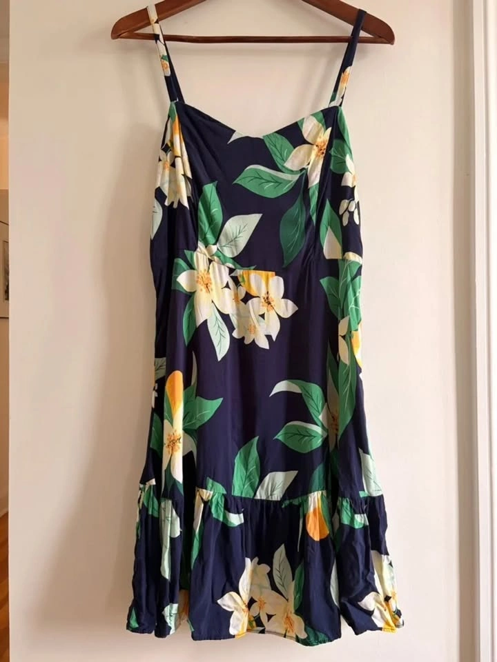 Old Navy Navy Floral Spaghetti-Strap Mini Dress - L - photo 2