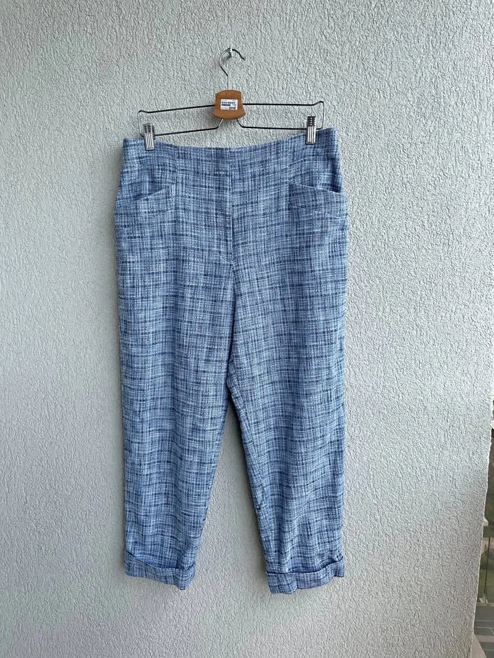 Club Monaco Cotton Tweed Pants, Size 12, Textured Slim Ankle Wor