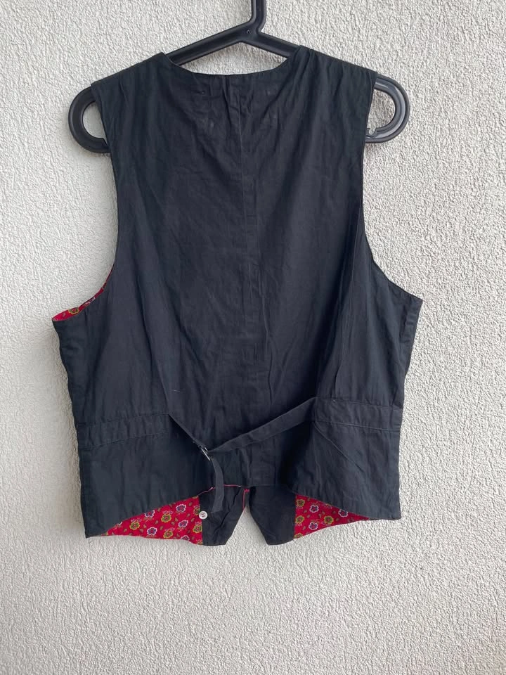 Oasis Embroidered Boho Vest Black Floral Cotton India Festival F - photo 4