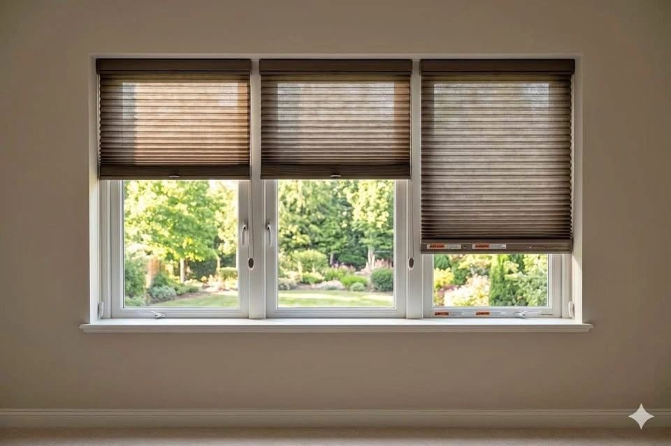 Hunter Douglas Duette Blinds - Set of 3, Chocolate Brown
