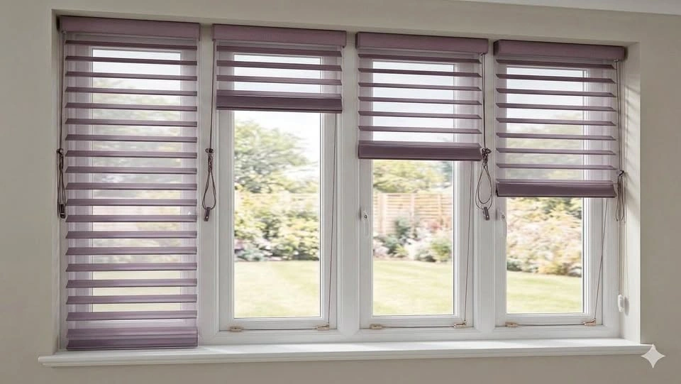 4 Hunter Douglas Silhouette Blinds - Day Night Shades - Mauve