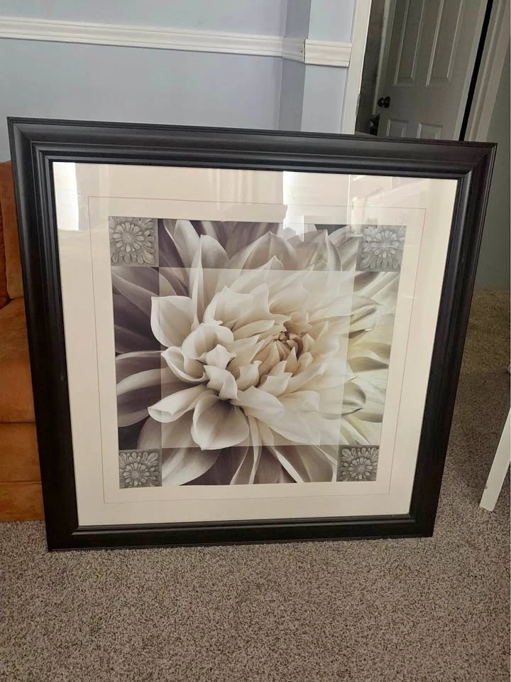 Beautifully framed wall Picture. 35” square