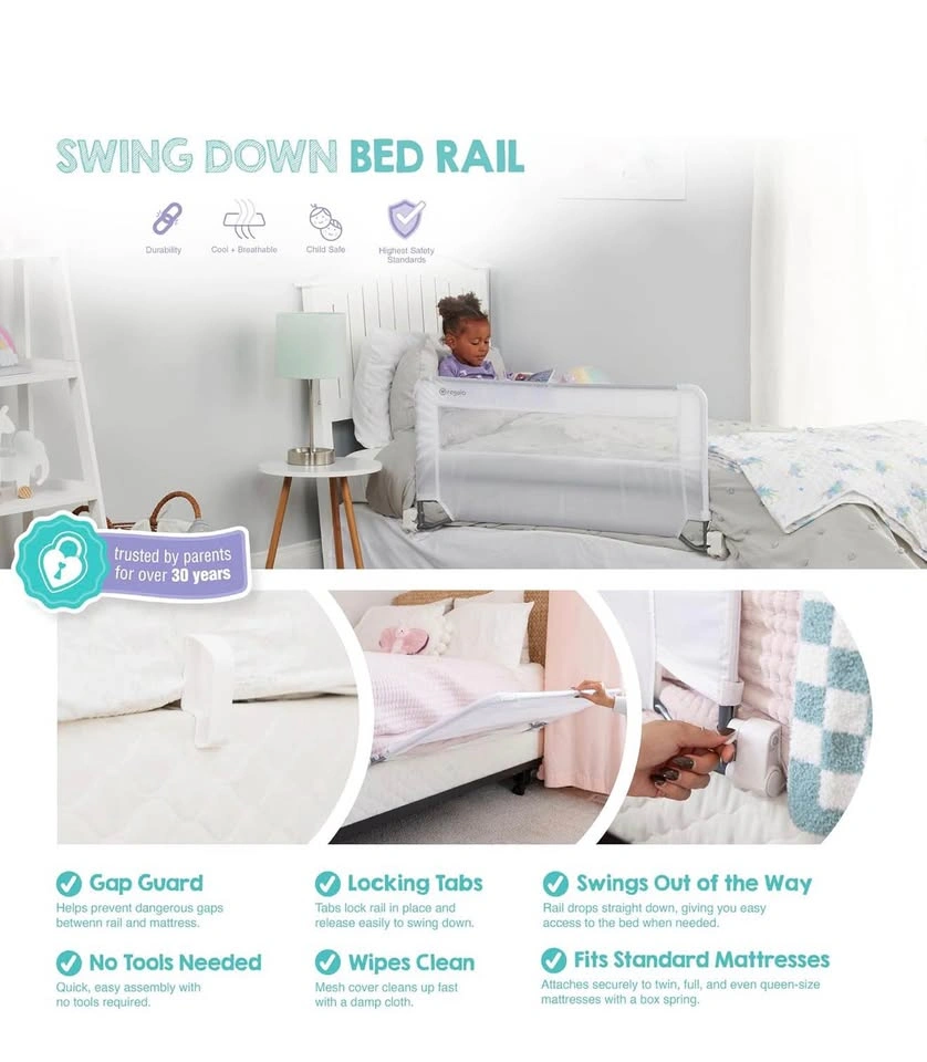 Regalo Swing Down Bedrail, White - photo 4