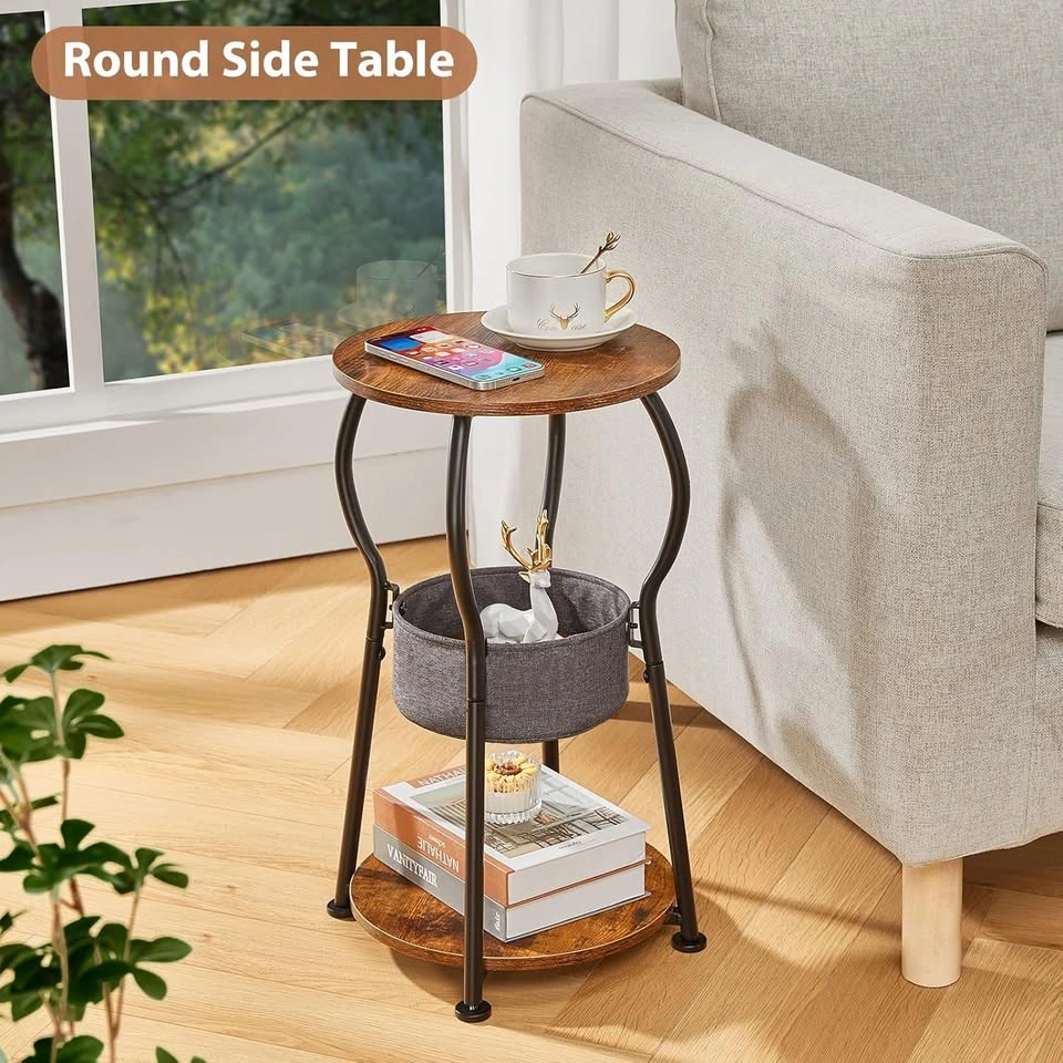Small Round Side Table with Storage - photo 4