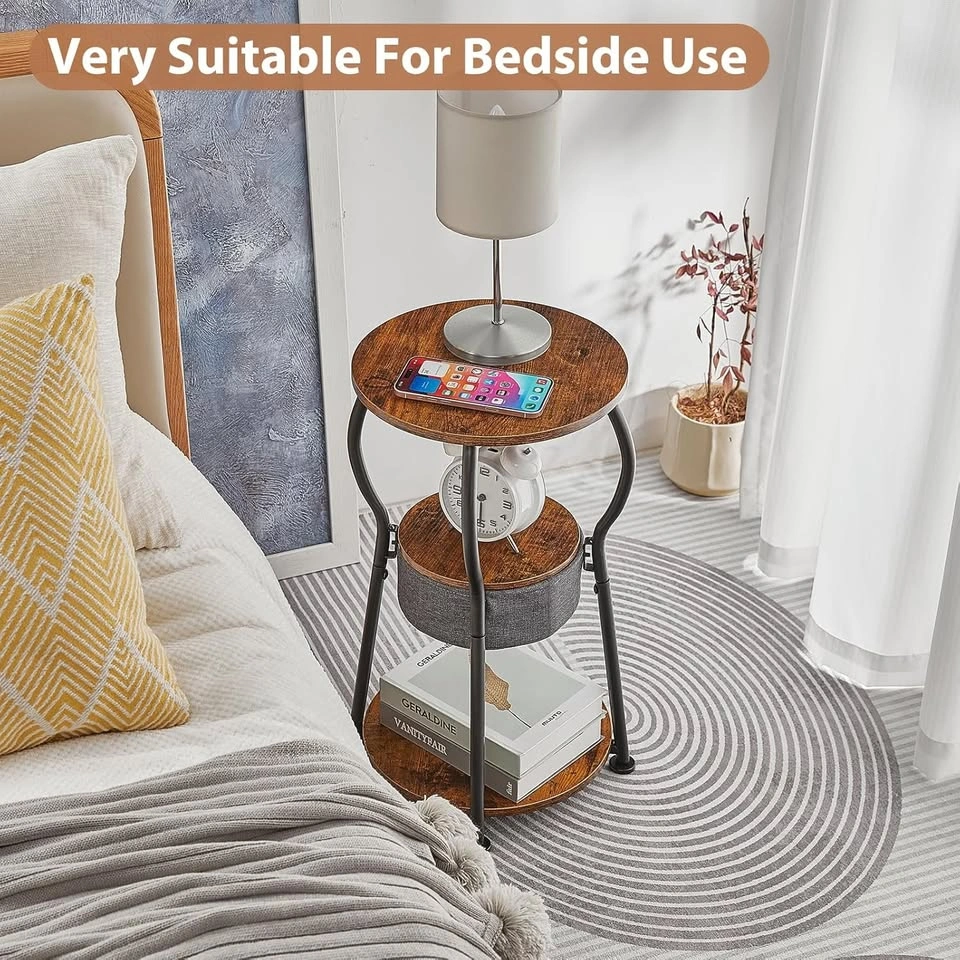 Small Round Side Table with Storage - photo 5