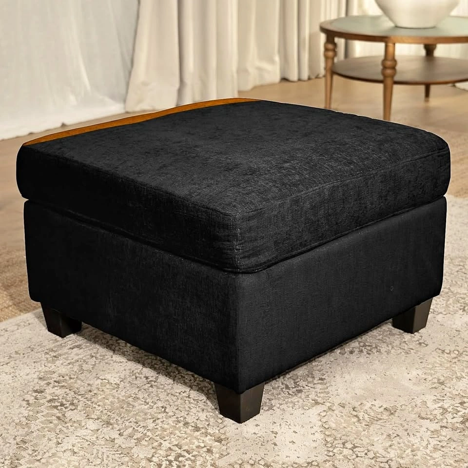 Chenille Storage Ottoman for Modular Sectional Sofa