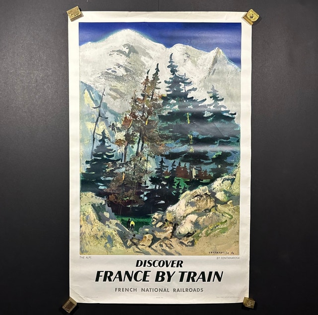 Discover France by Train Vintage Poster|The Alps|French