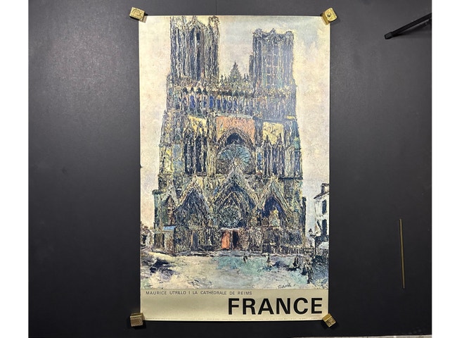 Reims Cathedral French Poster Maurice Utrillo