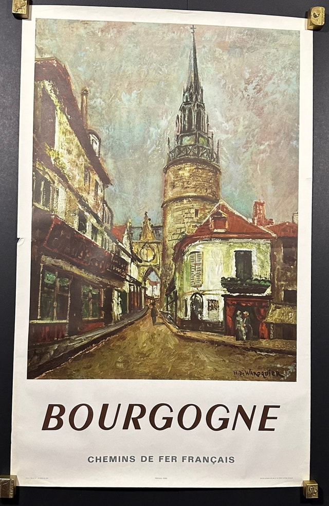 1964 Bourgogne Railway Poster by Henry de Waroquier