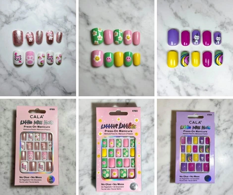Cala Little Miss Nails Press-On Sets for Kids & Teens - Fun Desi