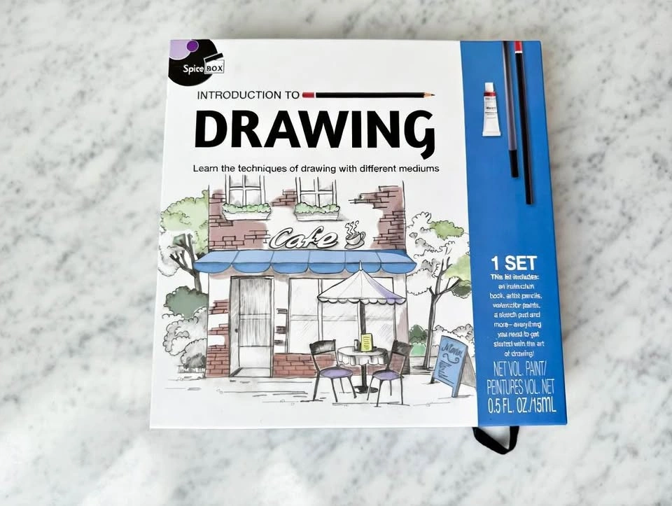 Spice Box Drawing Art Set - Pencils, Paints, Sketchbook - New