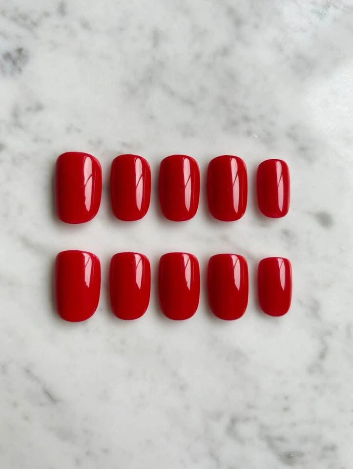 imPRESS Color Press-On Nails - Red - No Glue Needed - 30 Nails - - photo 2