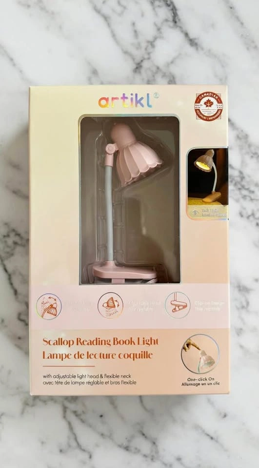 Artikl Scallop Reading Book Light - Pink - Clip-On Flexible Neck