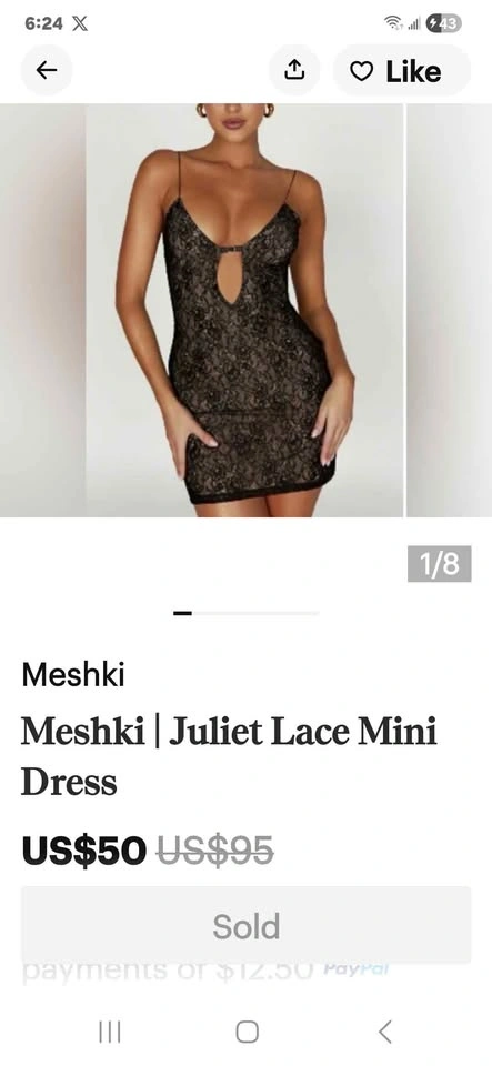 Meshki Juliet Lace Mini Dress Black - photo 2