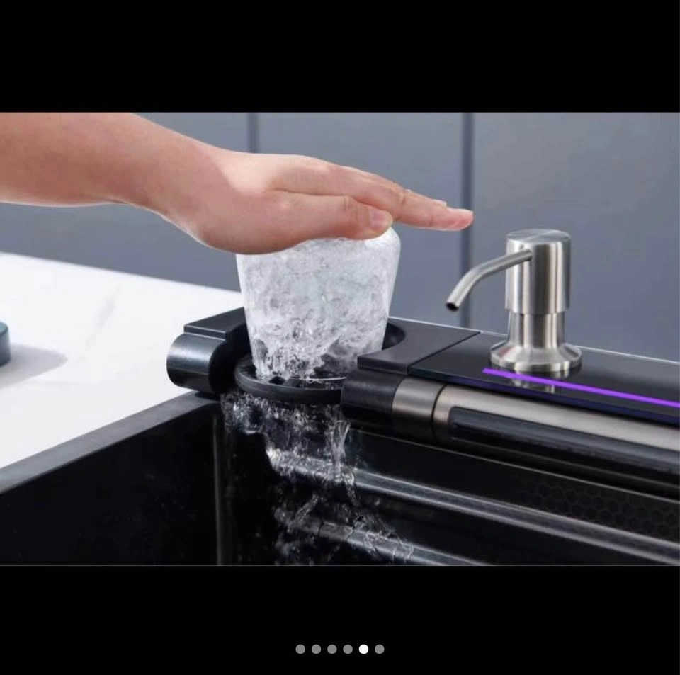 Stainless steel waterfall sink with faucet - photo 2