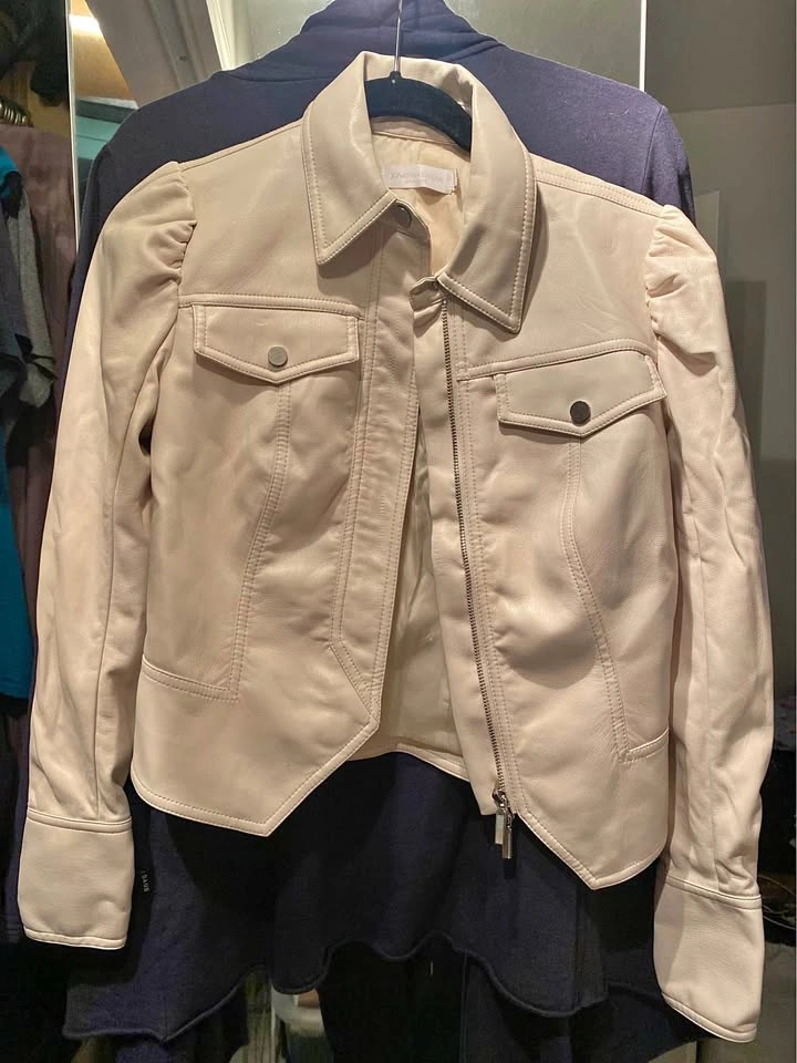 Jonathan Simkhai Cream Leather Jacket