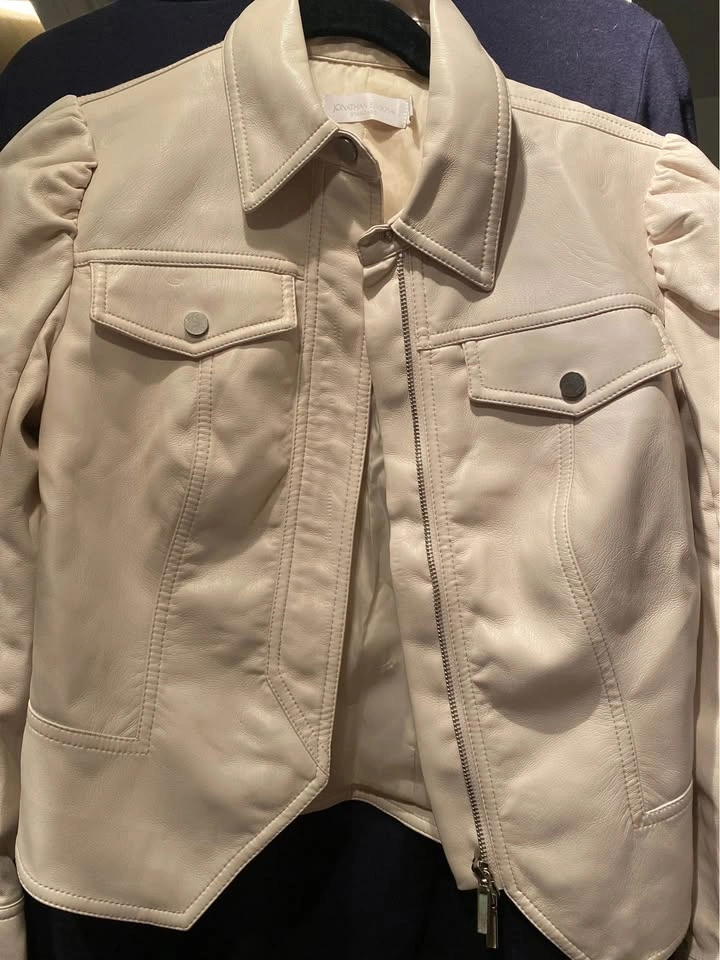 Jonathan Simkhai Cream Leather Jacket - photo 2