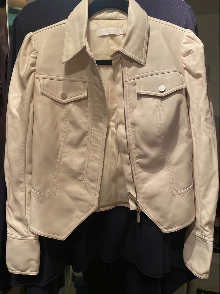 Jonathan Simkhai Cream Leather Jacket - photo 4