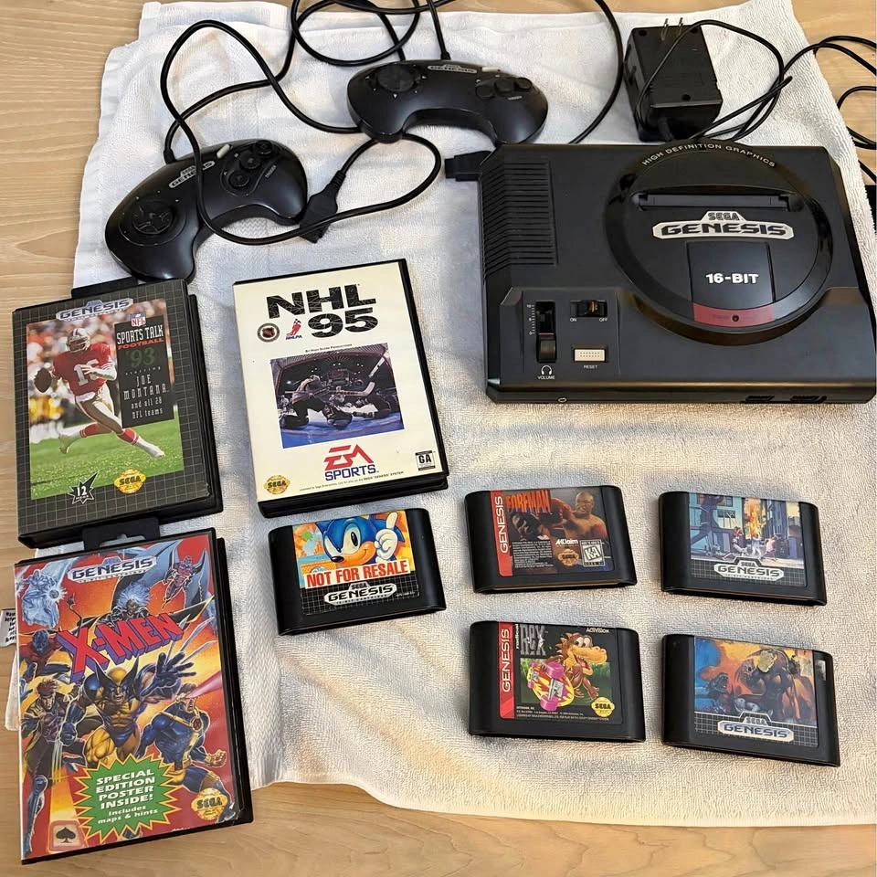 Sega Genesis Console + Game Lot (Tested & Working)