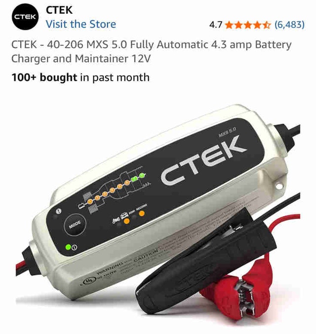 CTEK MXS 5.0 Battery Charger & Maintainer (12V)