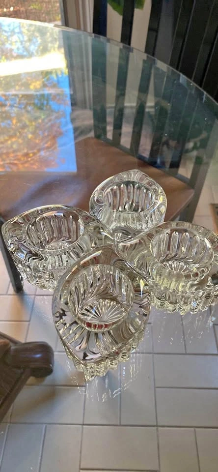 Set of 4 Mikasa Royal Suite Crystal Votive Holders
