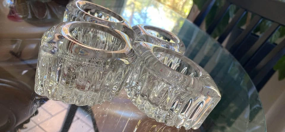Set of 4 Mikasa Royal Suite Crystal Votive Holders - photo 2