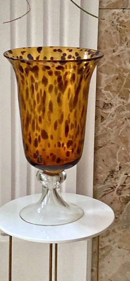 Murano-style glass vase/candle holder