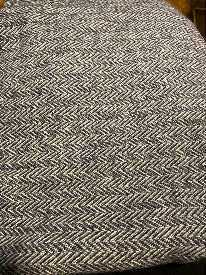 Nido Notte Italia King Size Blanket - Blue/White Herringbone - photo 2