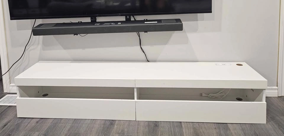 White Floating Wall Mounted TV Stand with LED Lights - photo 5