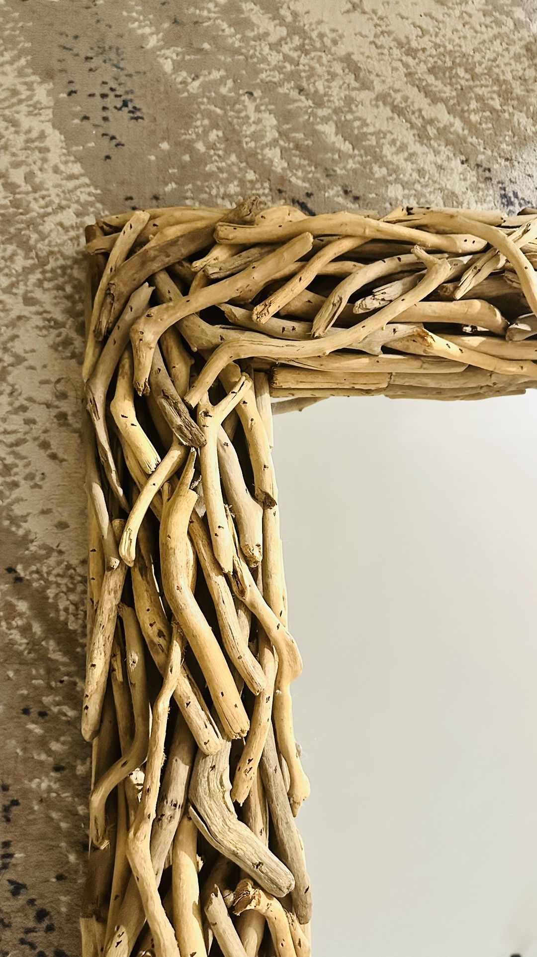 Boho Driftwood Mirror – Natural Wood Frame - photo 2