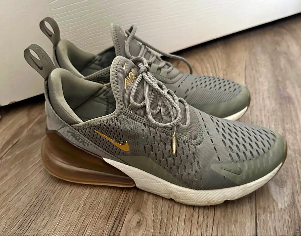 Nike Air Max 270 Grey Olive Gold US 7.5