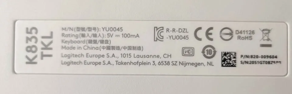 Logitech K835 TKL Mechanical Keyboard image indicator(3)