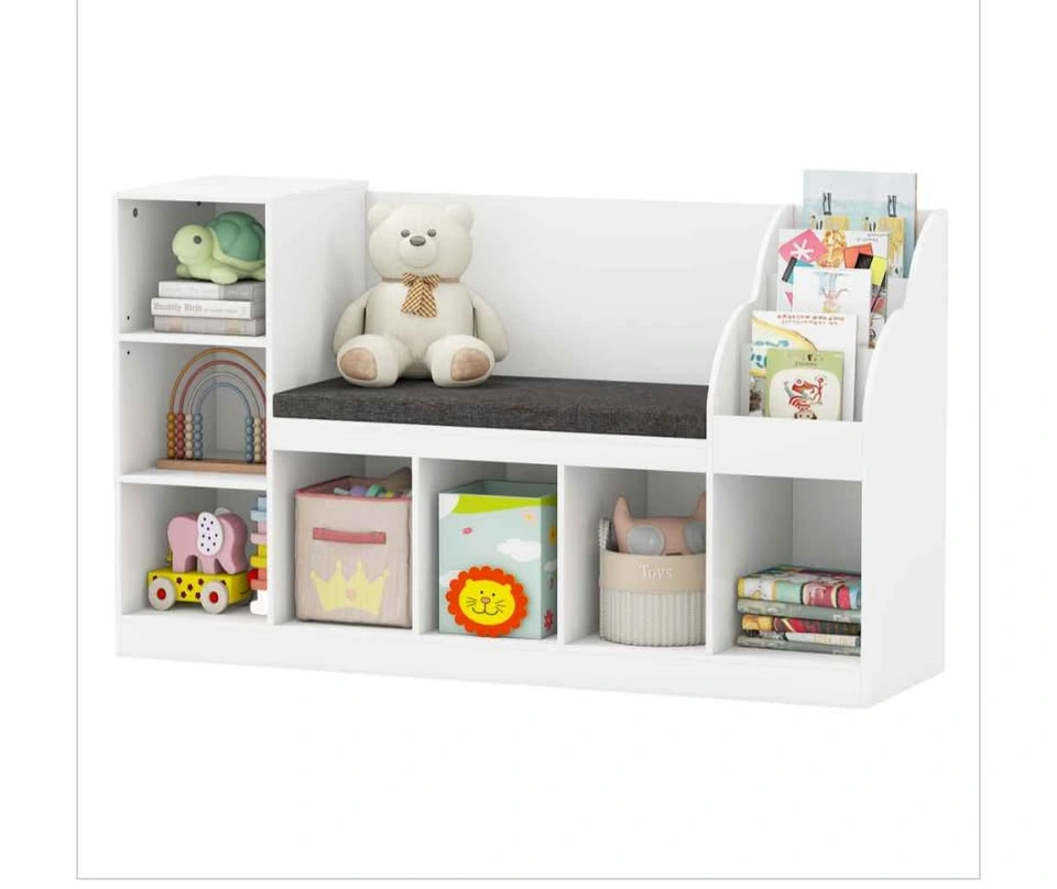 Kids Bookcase with Reading Nook 3-in-1 Toy Organizer - photo 2
