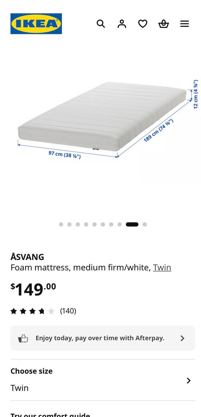IKEA Neiden Twin Bed Frame & ASVANG Mattress - photo 2