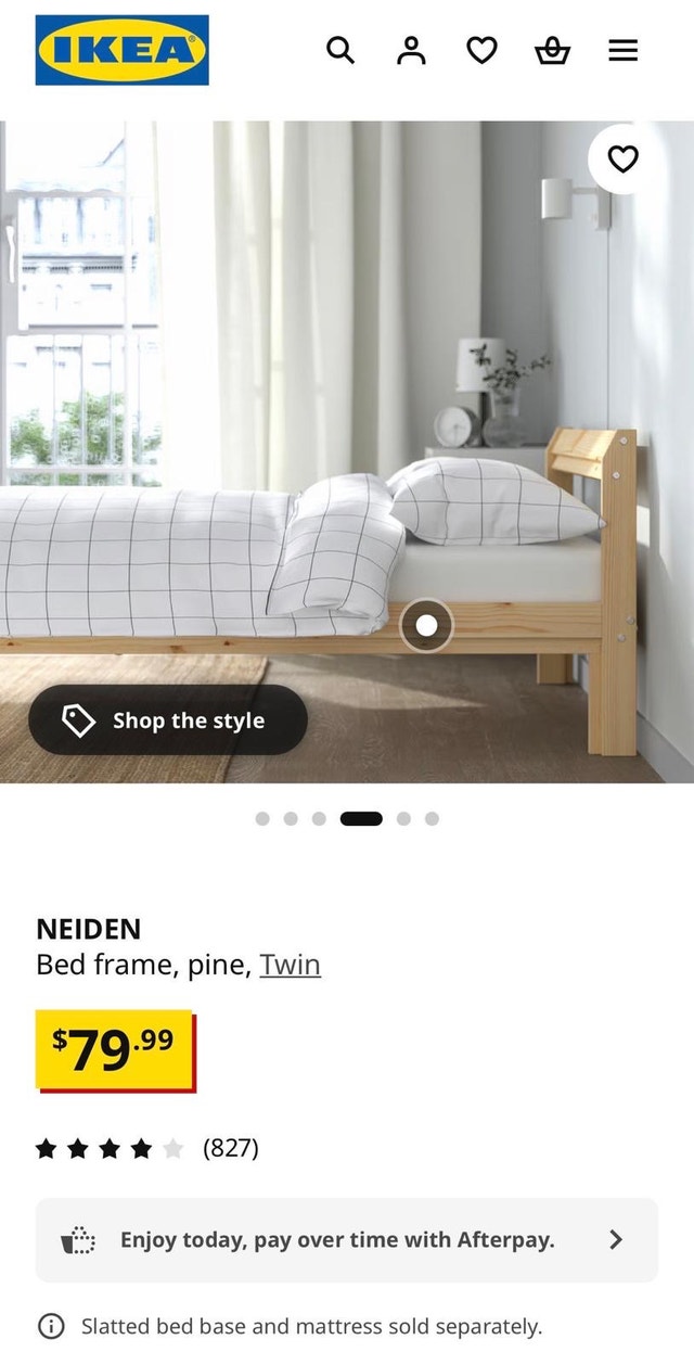 IKEA Neiden Twin Bed Frame & ASVANG Mattress - photo 3