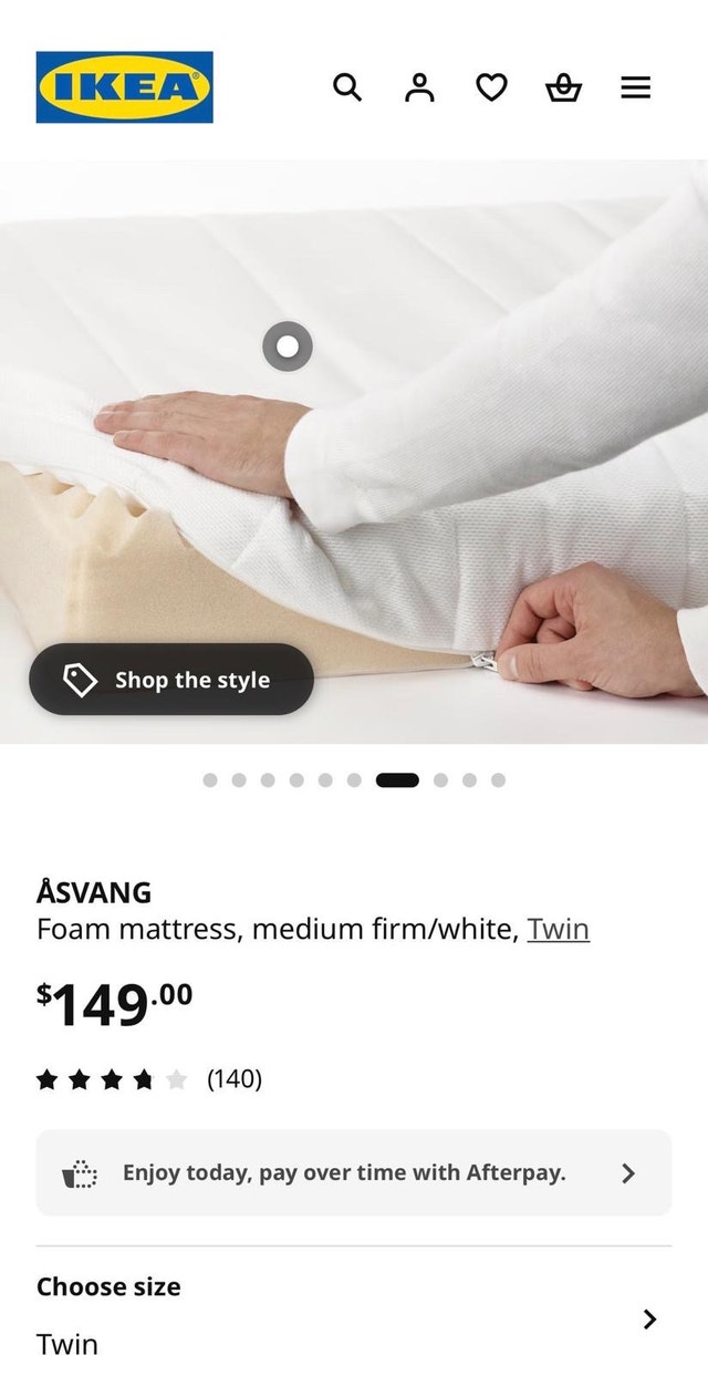 IKEA Neiden Twin Bed Frame & ASVANG Mattress - photo 4