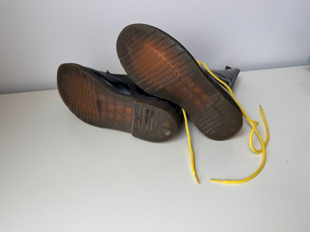 Dr. Martens Black Leather 14-eye Boots with Yellow Laces - photo 5