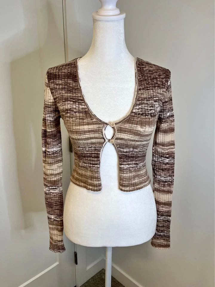 GARAGE Ribbed Cropped Cardigan