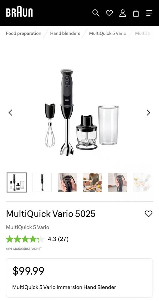 Braun MultiQuick 5 Vario Hand Blender MQ5025 - photo 4