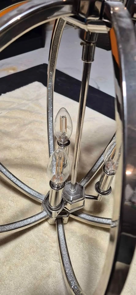 Silver Orb Chandelier with Crystals 3-Light - photo 3