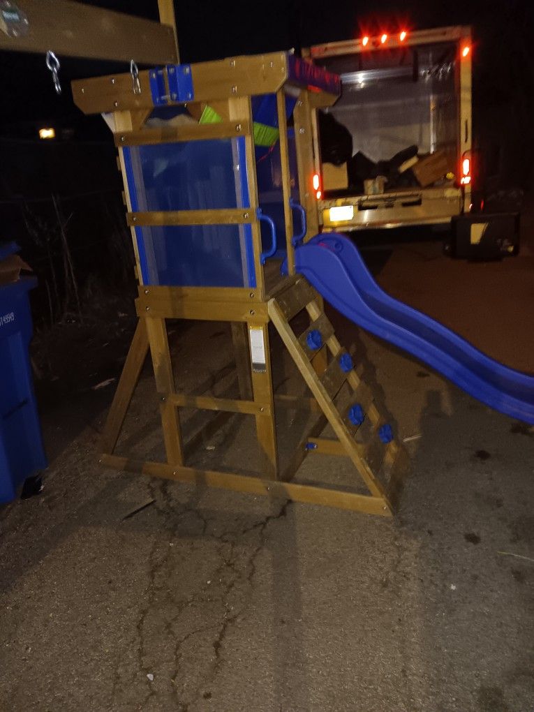 Swing Playset With Slide And Rock Climb - photo 2