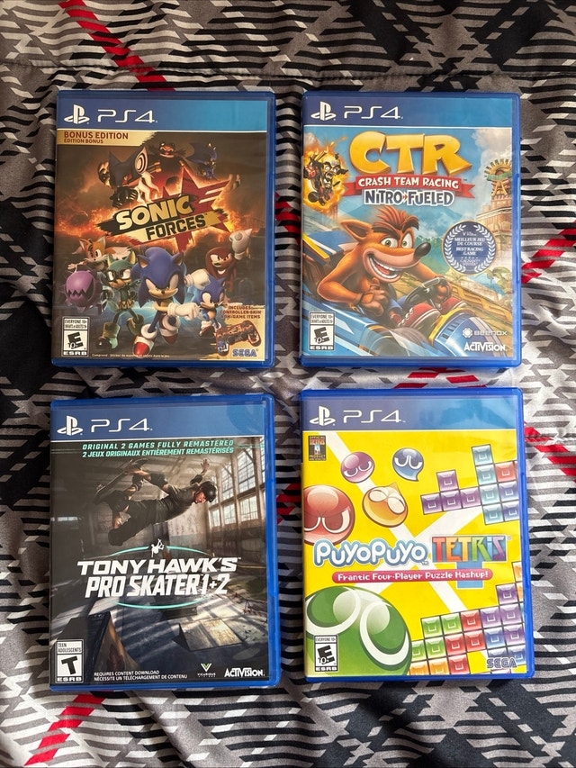 Lot Of 4 PS4 Games: Tony Hawk, Crash, Sonic & More