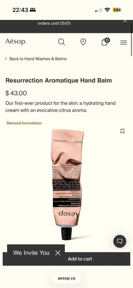 Aesop Hand Balm Duet - Resurrection & Eleos 75ml x2 - Brand New - photo 5
